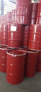 Các thùng phuy thép nắp mở đỏ